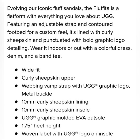 UGG BRAND NEW IN BOX & GORGEOUS SIZE 8 FLUFFITA JET BLACK SLIDES - Picture 12 of 13